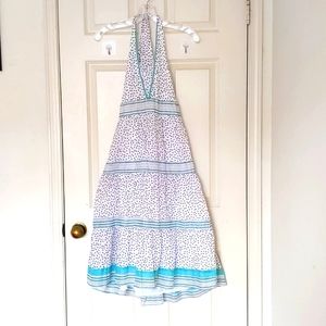 NWOT. Limited Too 100% Cotton Lined Sleeveless/Ruffle Dress w/polka dot & stripe